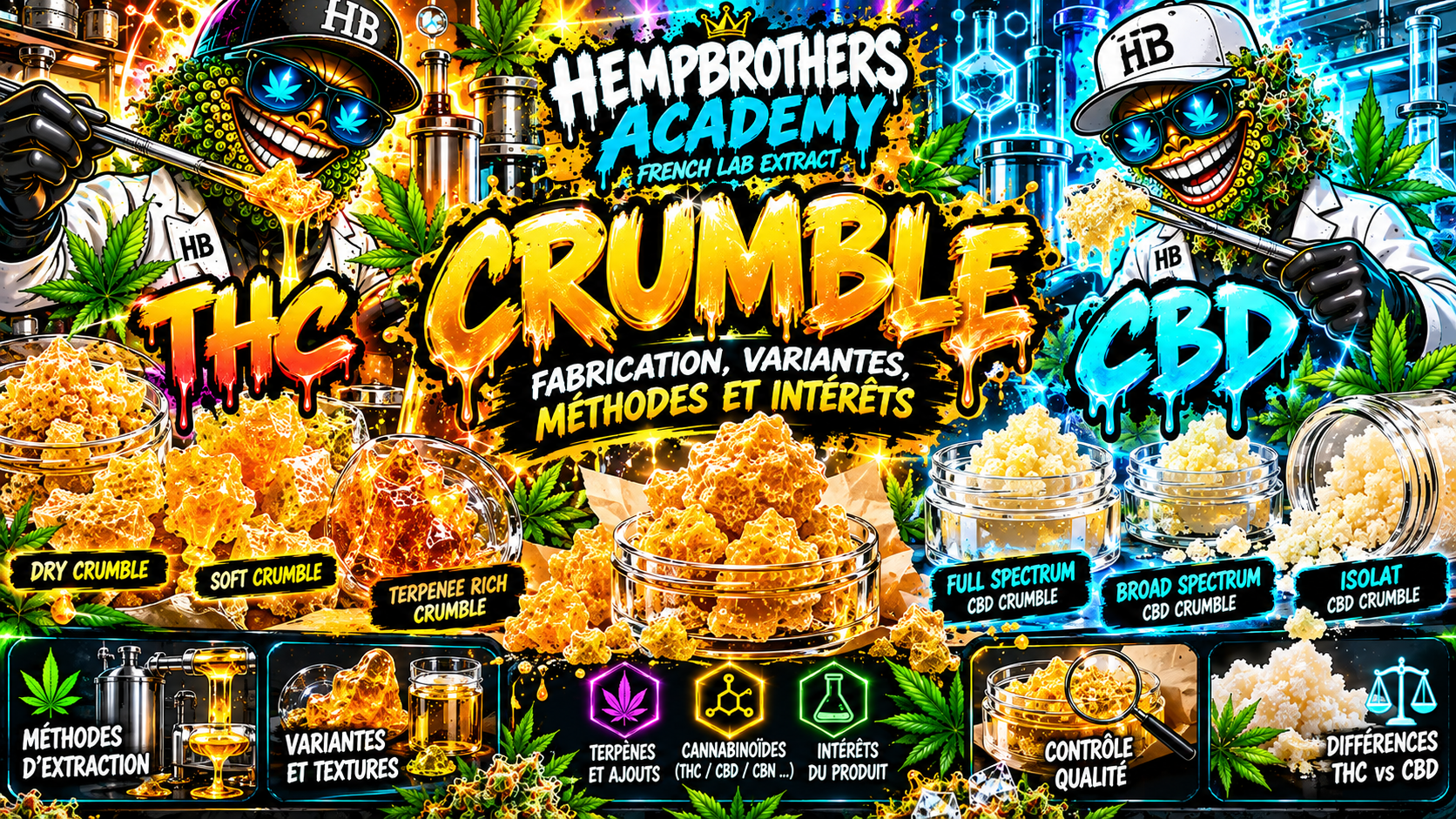 Crumble THC et CBD : fabrication, textures, terpènes et différences