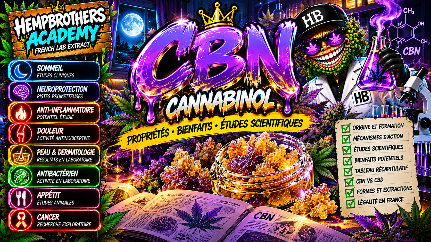 CBN (Cannabinol) : bienfaits, sommeil, effets et études scientifiques